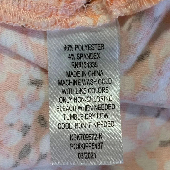 Walking On Sunshine Girl's Pale Orange Floral Elastic Waist Maxi Skirt SZ XL NWT - Picture 8 of 12